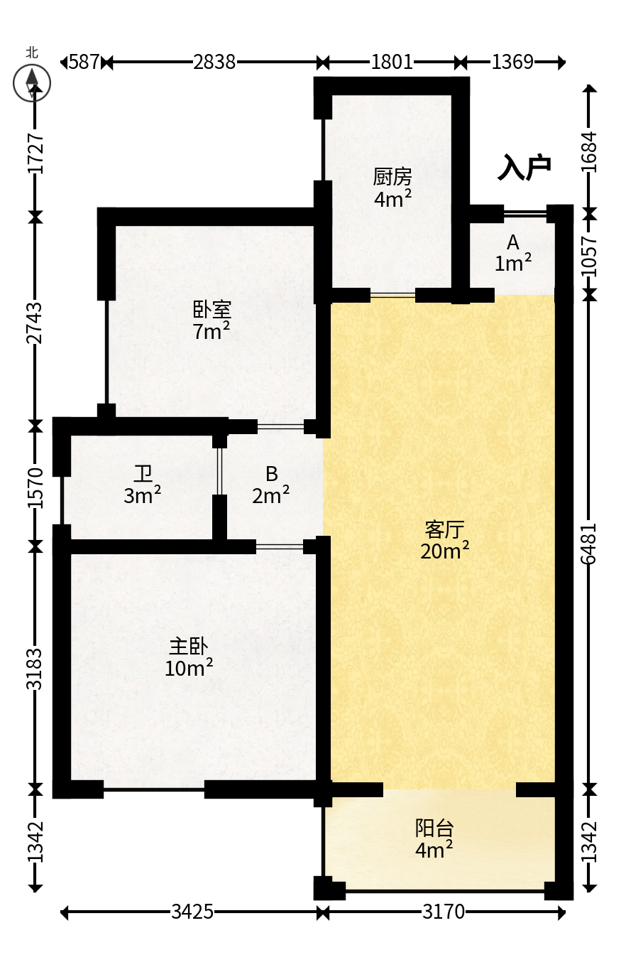 凯通国际城（凯通朝庭）  2室1厅1卫   70.80万户型图