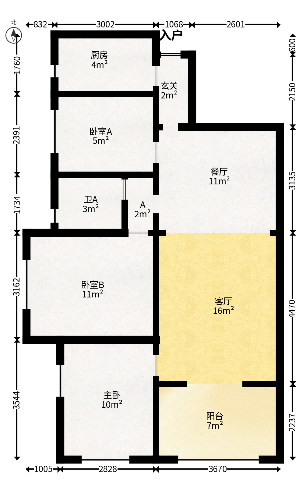 保利西海岸B区  3室2厅1卫   139.00万户型图