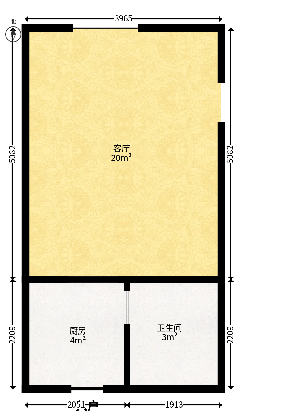 建发中央公园（建发美地）  1室1厅1卫   36.00万户型图