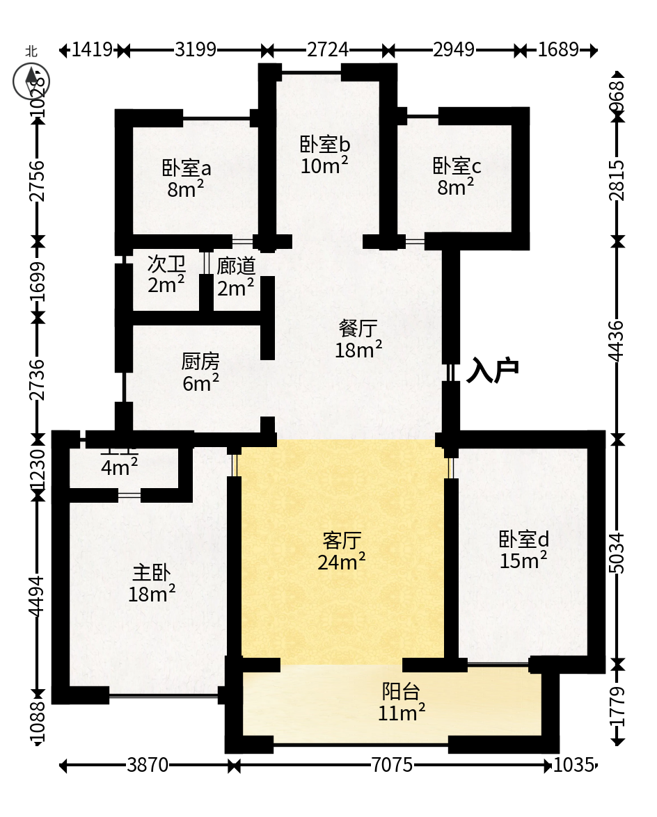 越秀亲爱里  5室2厅2卫   165.00万户型图