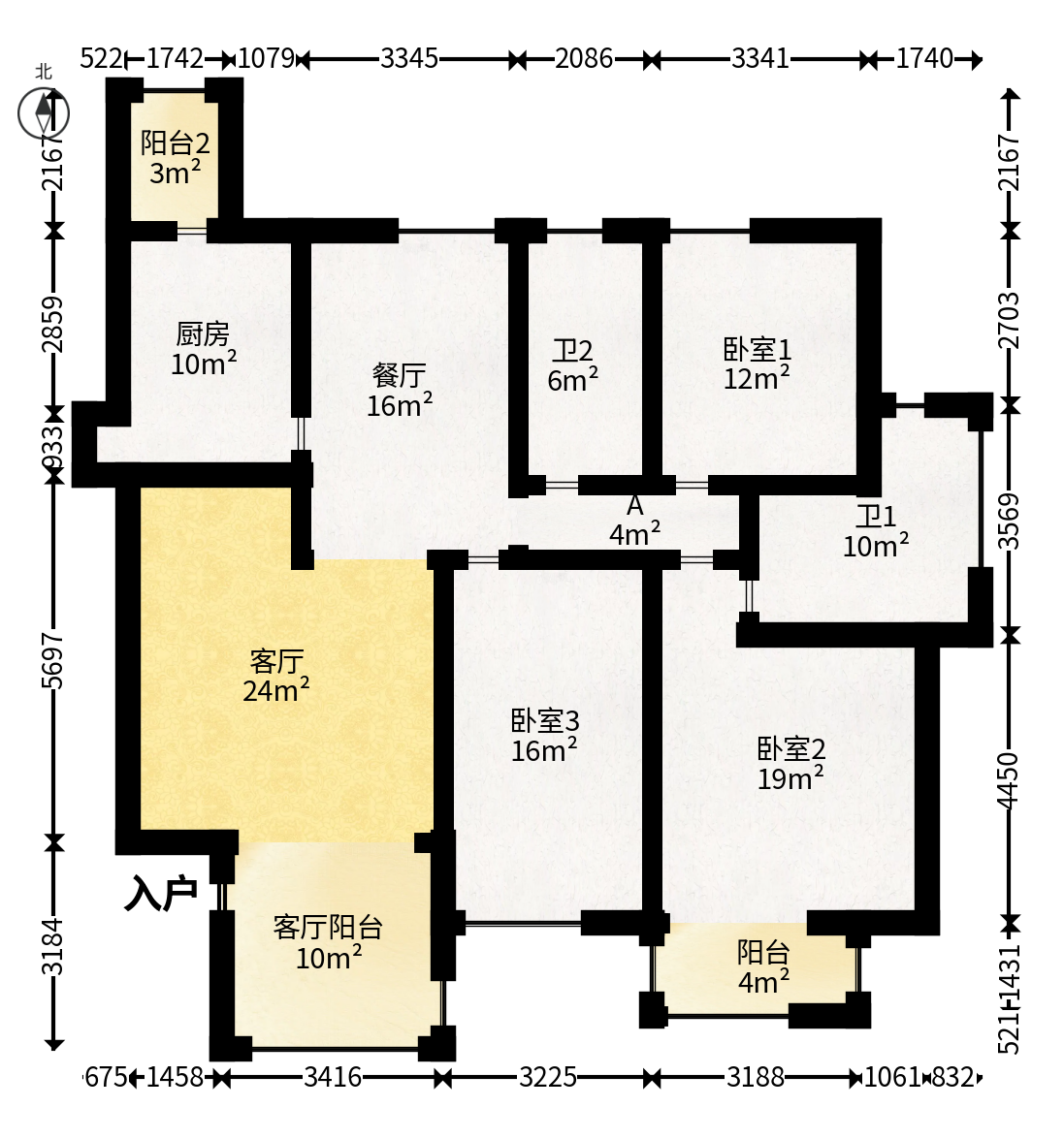 奥林匹克花园  4室2厅2卫   152.00万户型图