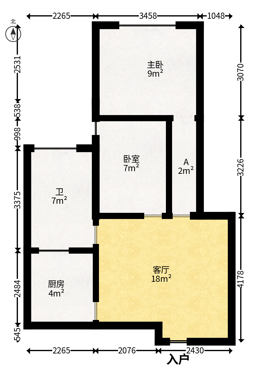 韭菜园嘉苑  2室1厅1卫   83.00万户型图