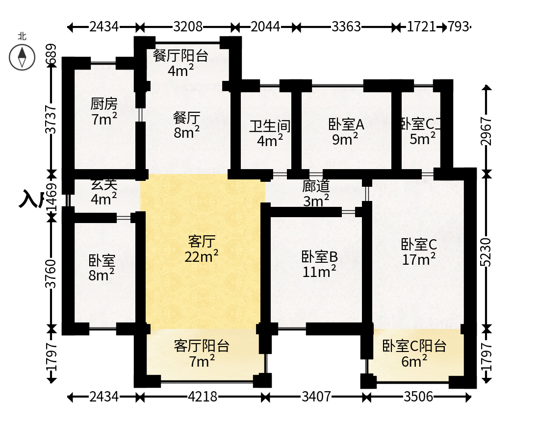 保利天汇  4室2厅2卫   202.00万户型图