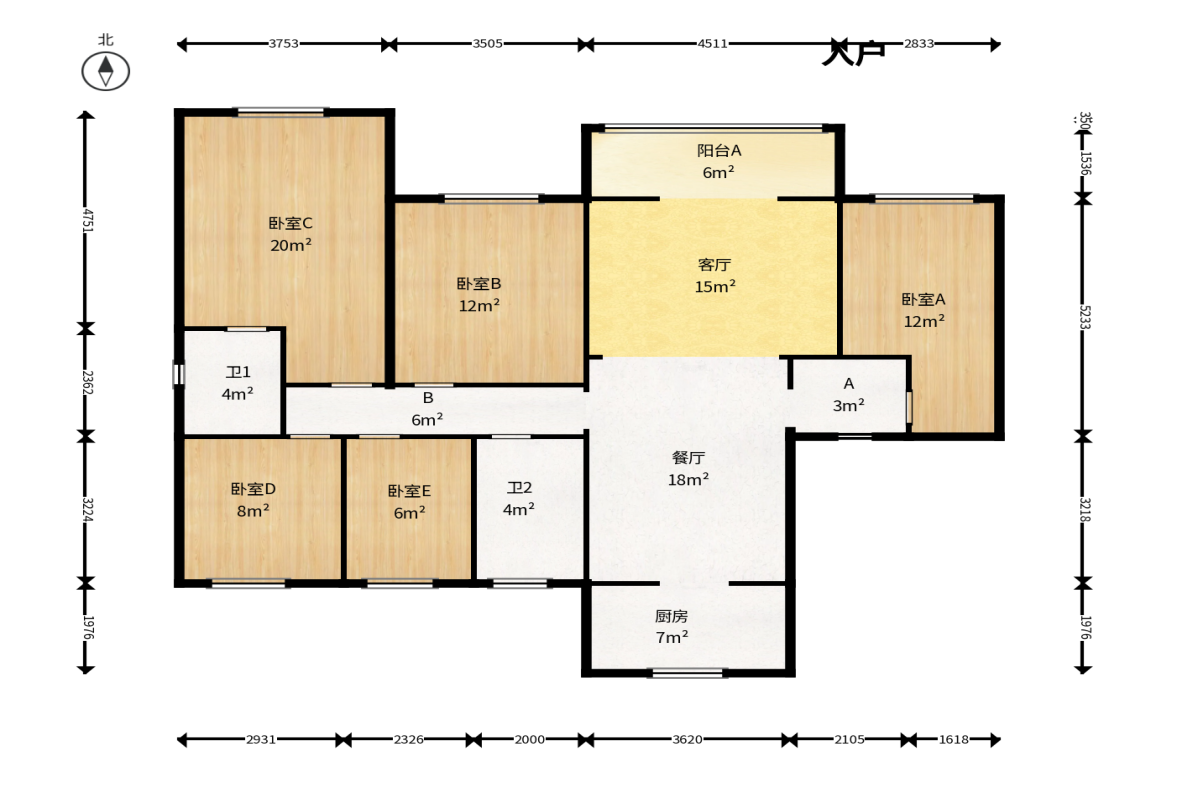 绿地长沙城际空间站（绿地新里佳苑）  5室2厅3卫    200.0万户型图