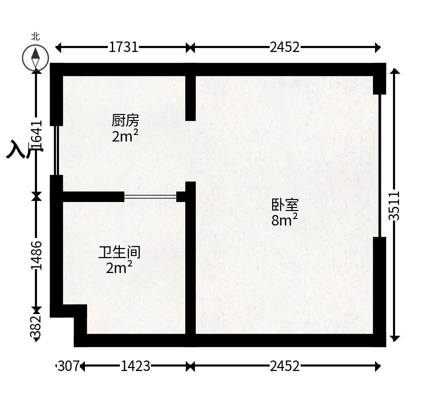 兰亭湾畔  1室1厅1卫   16.80万户型图