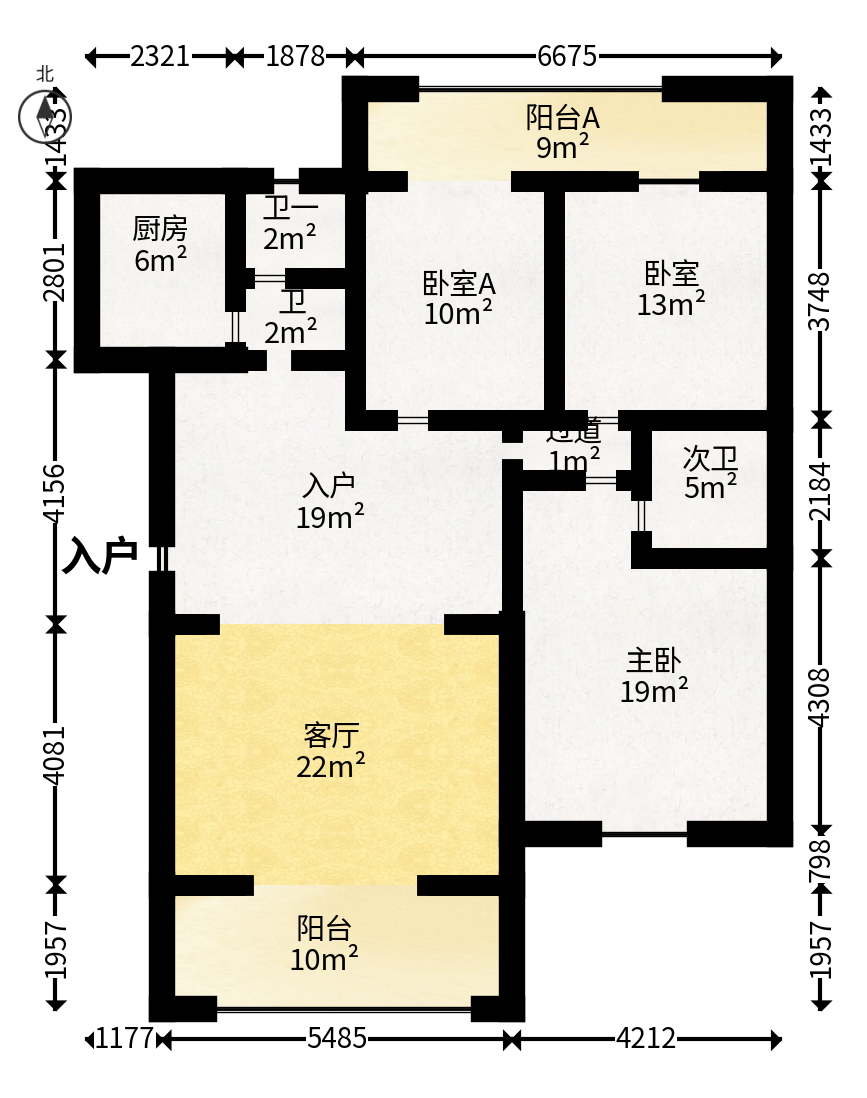 湘绣城  3室2厅2卫   78.00万户型图