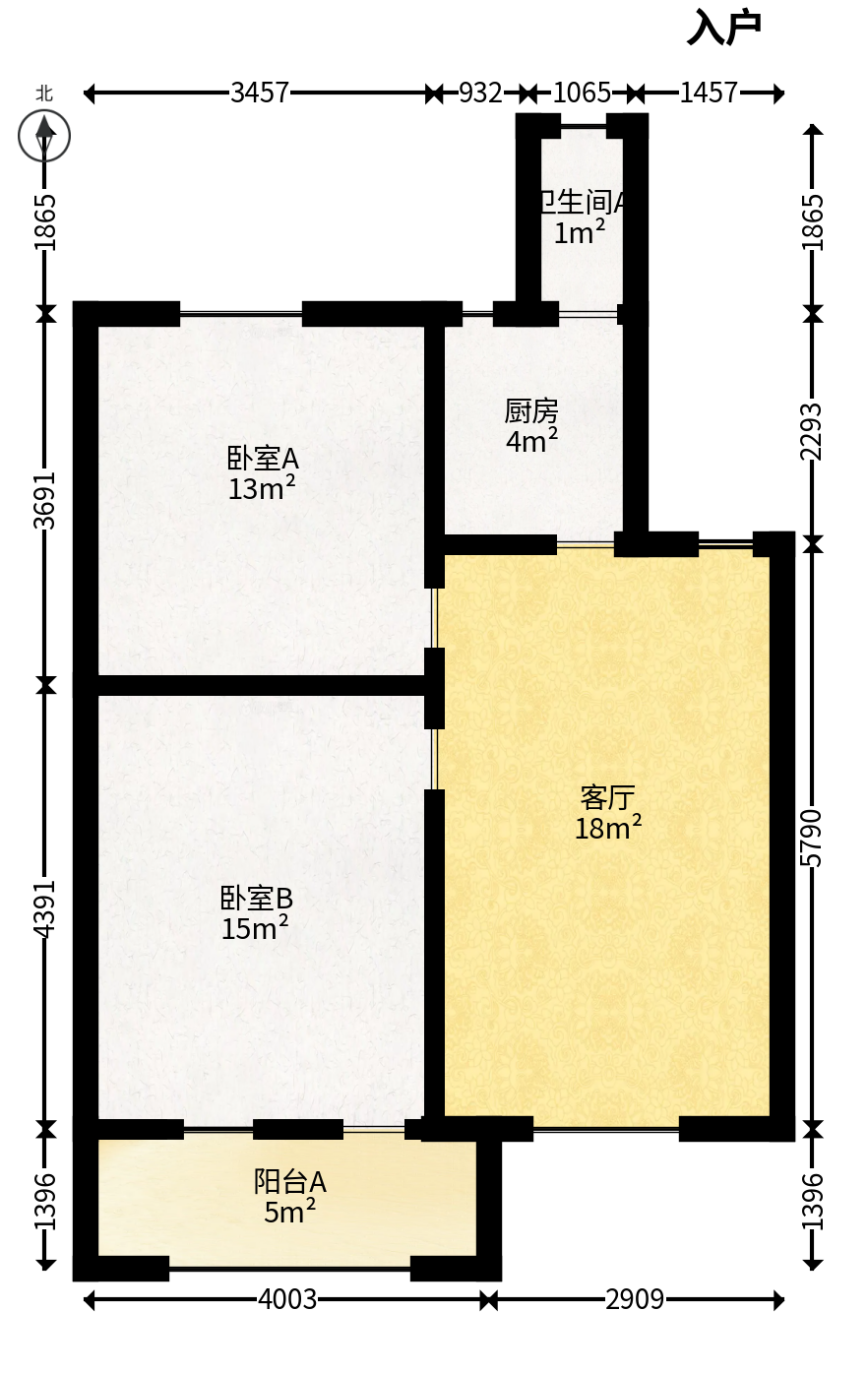 东瓜山二村  2室1厅1卫   35.00万户型图