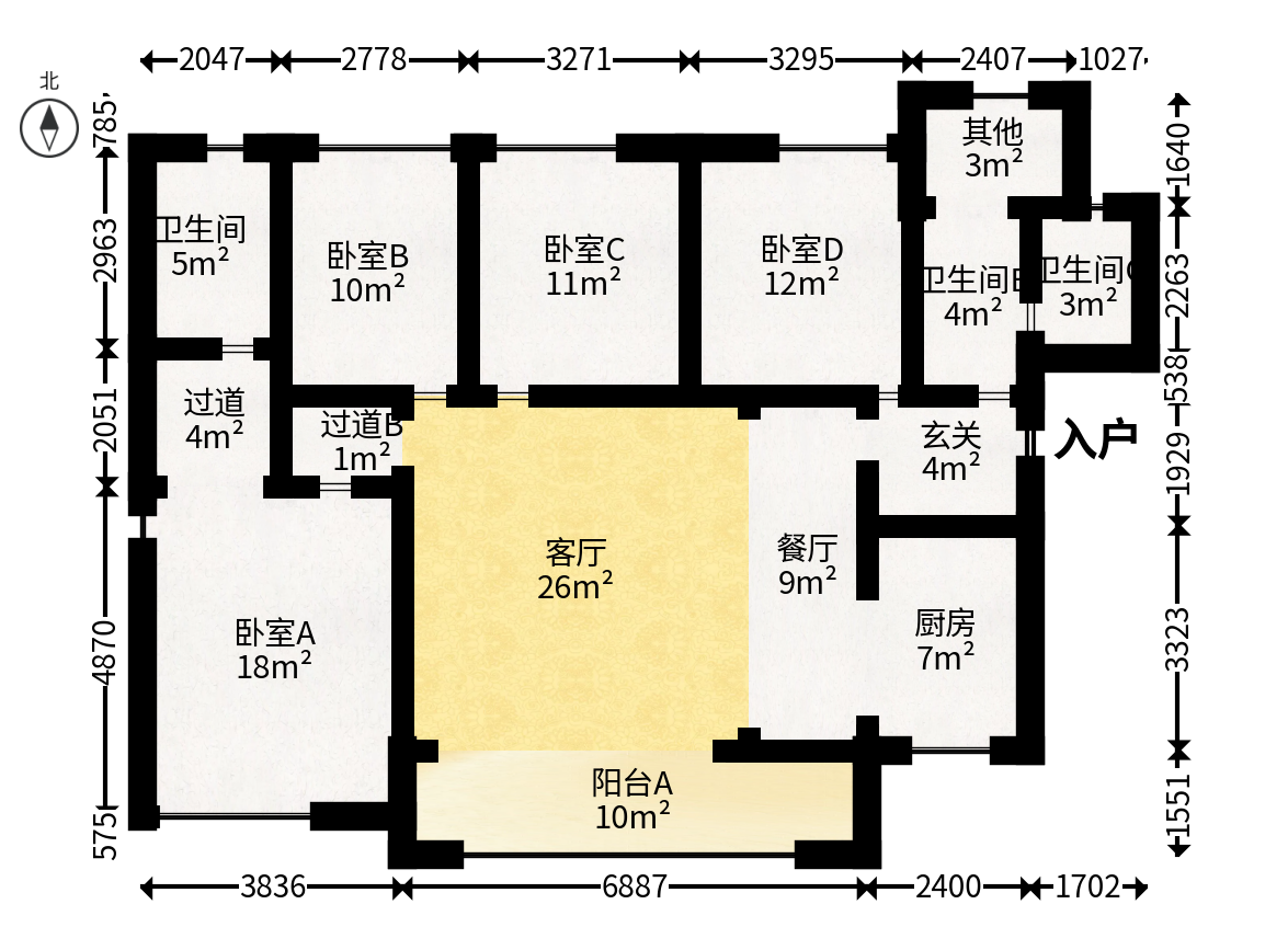 金茂越秀雨花金茂智慧科学城  4室2厅2卫   200.00万户型图