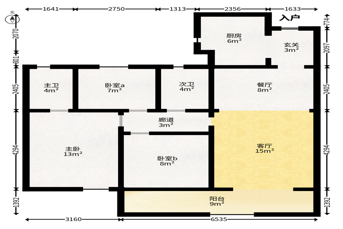 步步高梅溪新天地二期（步步高梅溪嘉苑）  3室2厅2卫   98.00万户型图