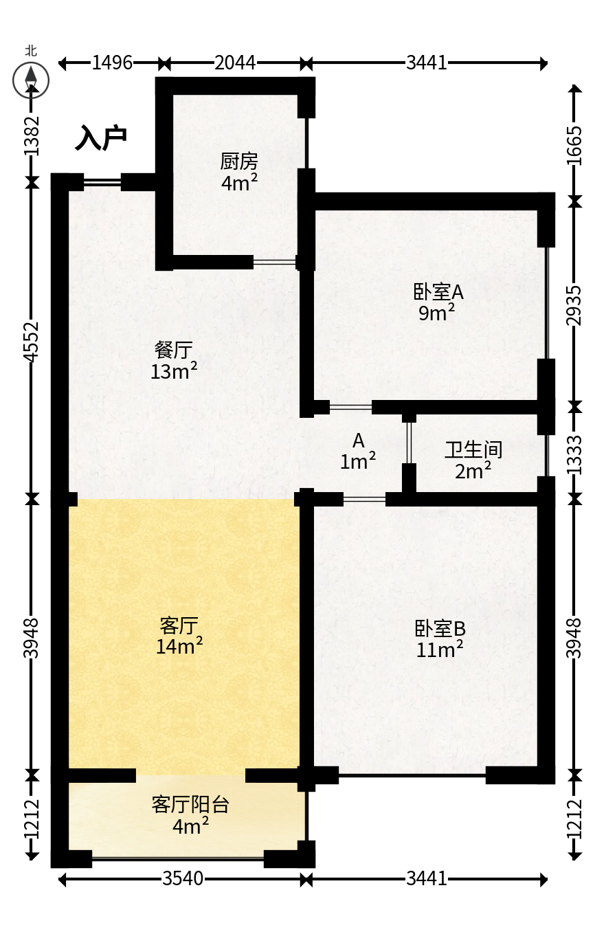 钰龙天下二期（钰龙佳园）  1室0厅0卫   280.00万户型图