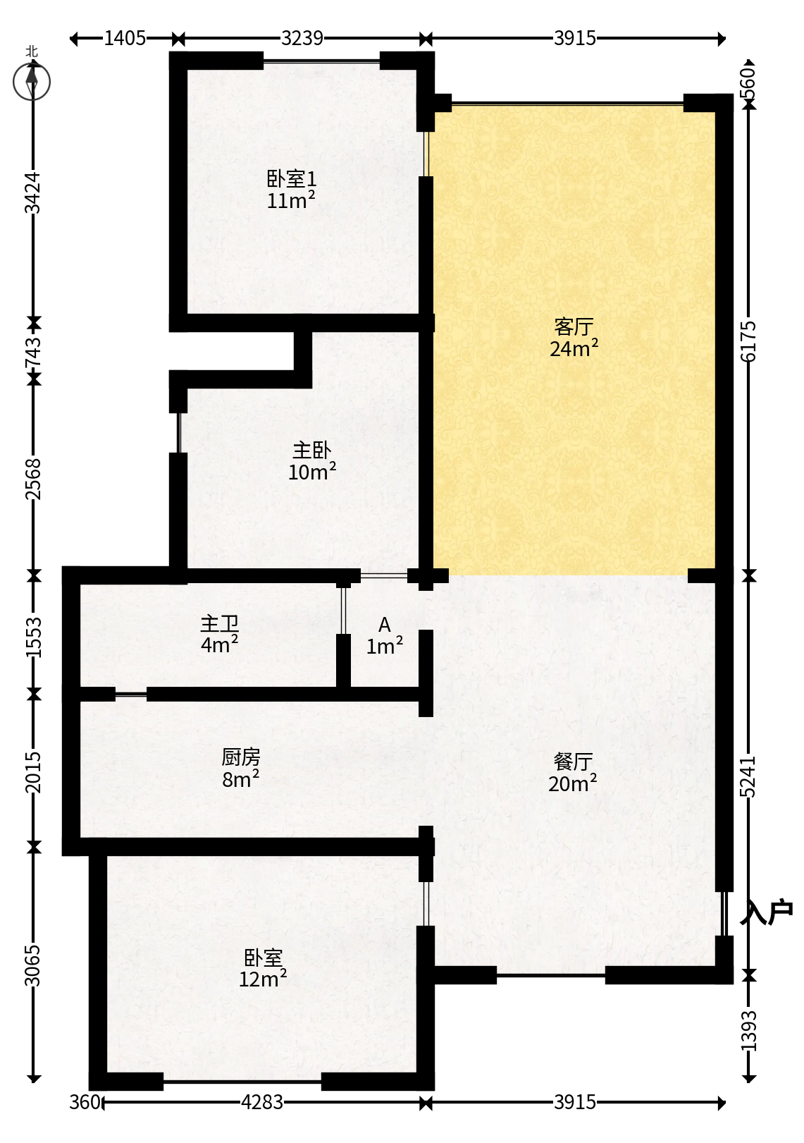 金烨融府  3室2厅2卫   96.00万户型图