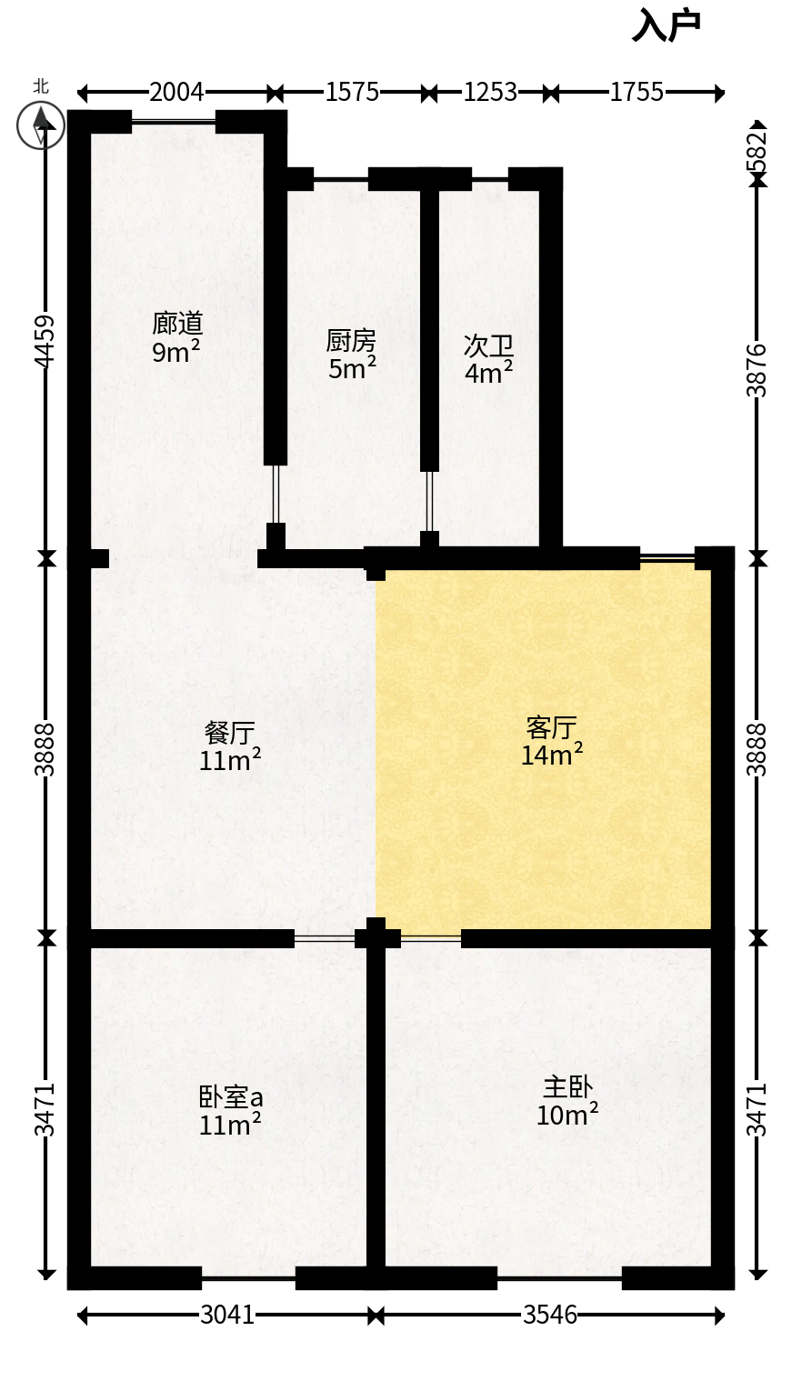 郁金香小区  2室2厅1卫   66.00万户型图