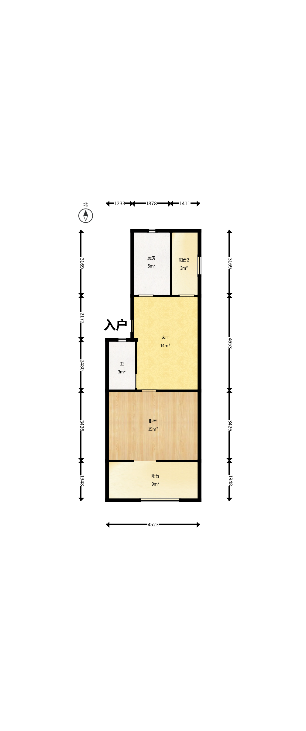 仁和家园  2室1厅1卫   45.80万户型图