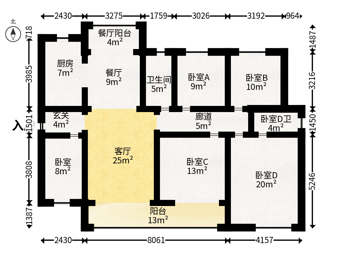 保利天汇  5室2厅2卫   270.00万户型图