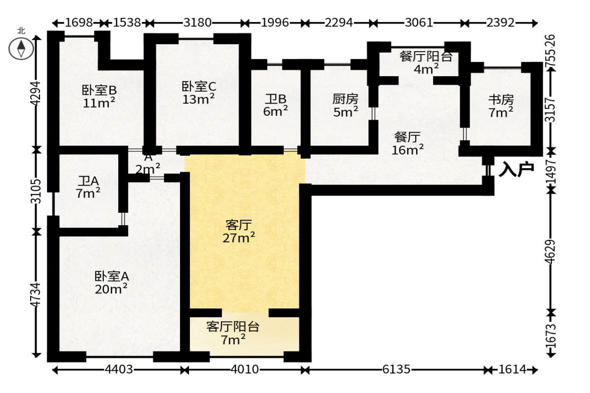 阳光丽城二期  4室2厅2卫    178.0万户型图