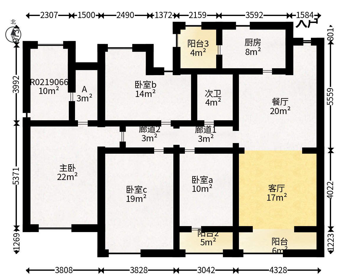 保利麓谷林语C区  1室2厅1卫   148.00万户型图