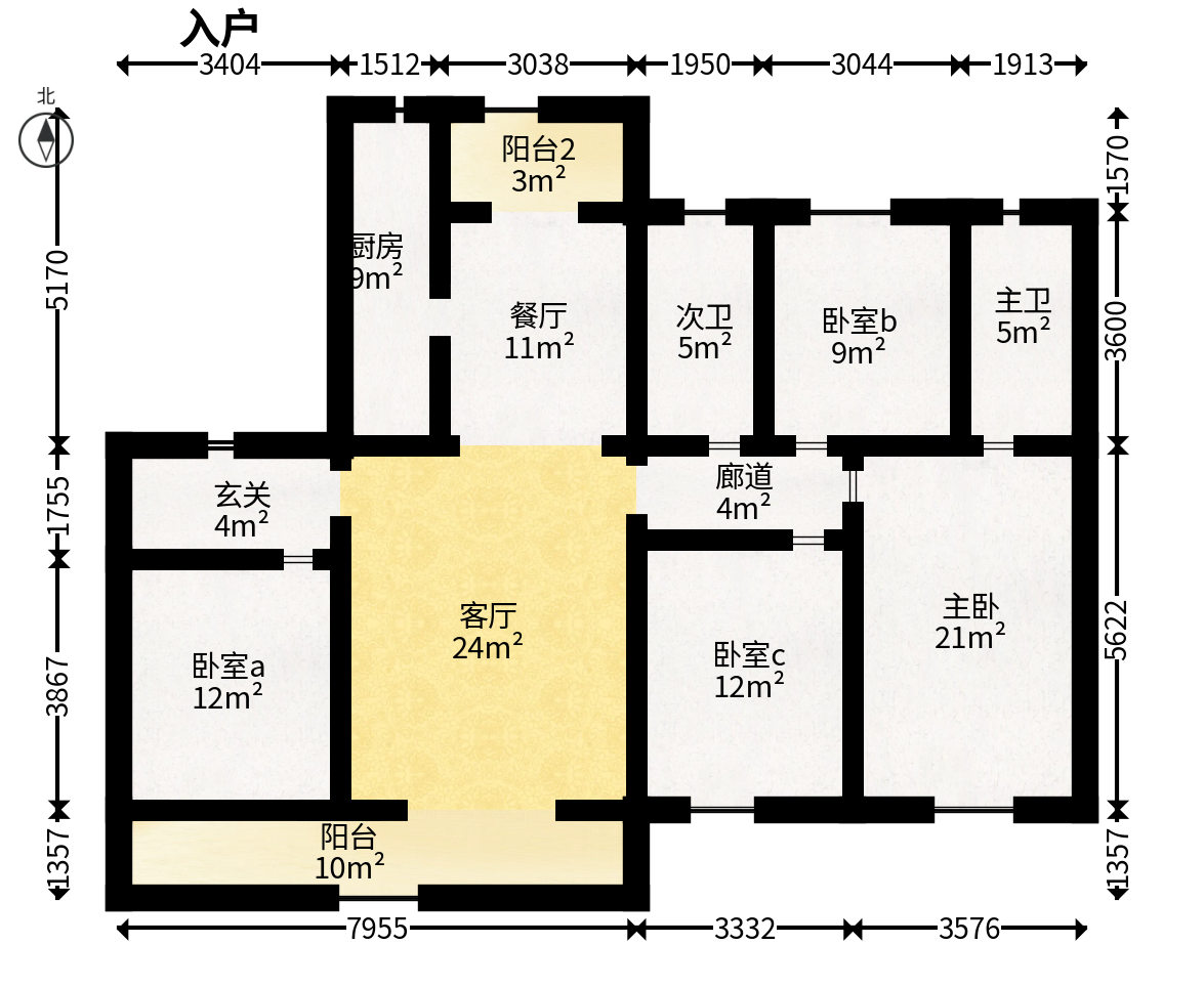 阳光城翡丽云邸  4室2厅2卫   165.00万户型图