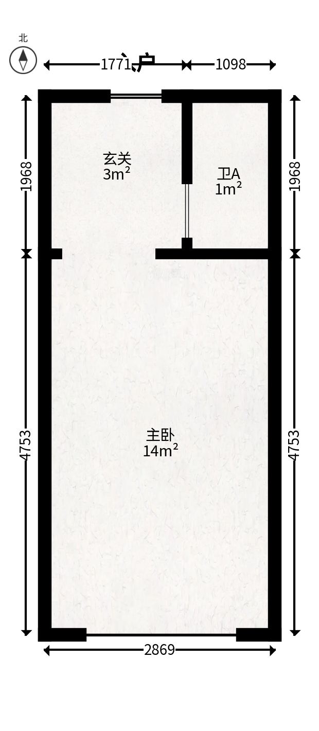 保利天禧EF区  1室1厅1卫   40.00万户型图
