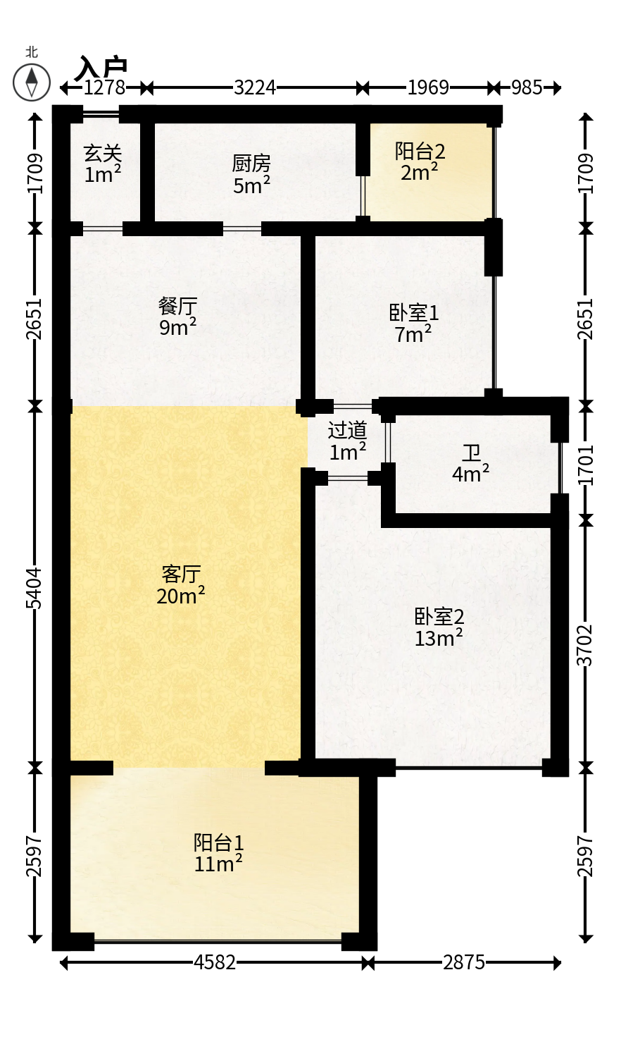时代倾城二期  1室0厅0卫   65.00万户型图