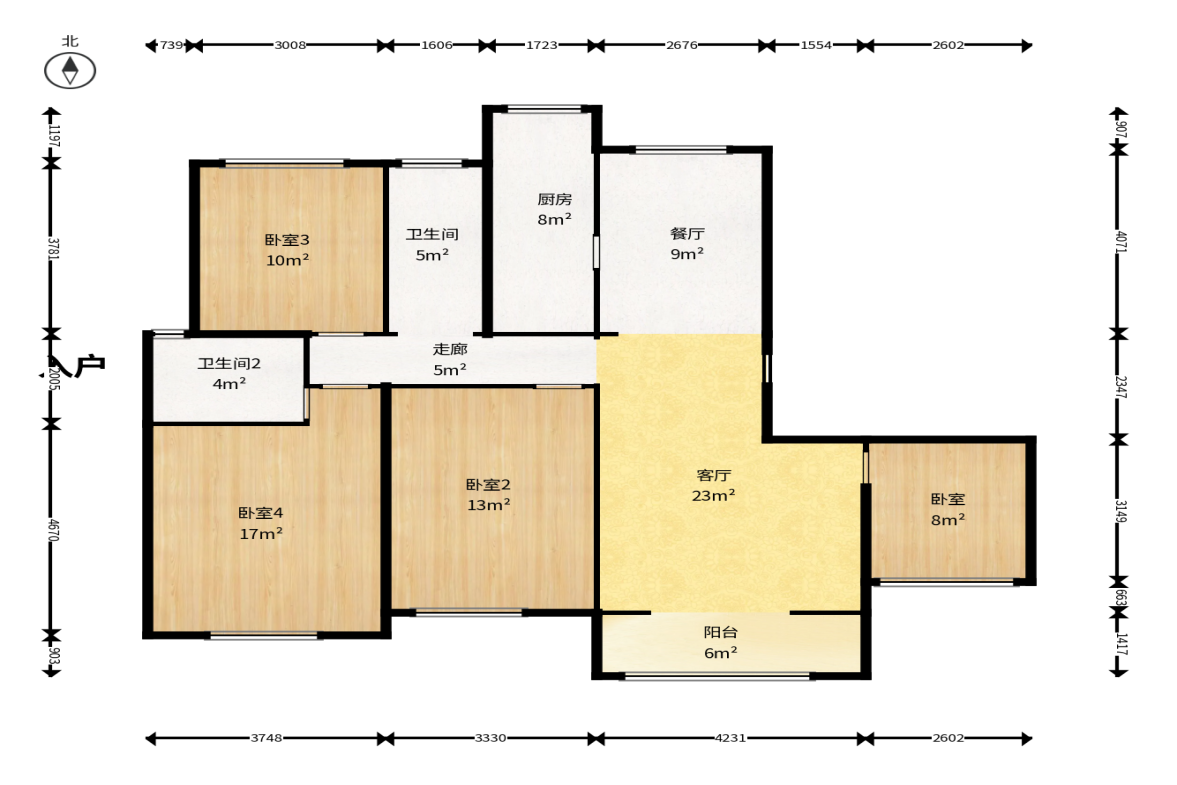 中国铁建国际城二期  4室2厅2卫    86.8万户型图