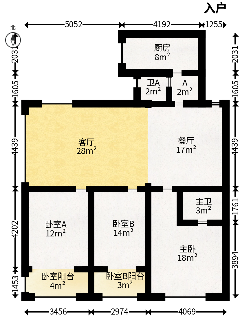 岳麓区交警支队宿舍  3室2厅1卫   140.00万户型图