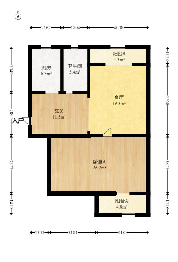 天凯东苑  2室2厅1卫   60.00万户型图