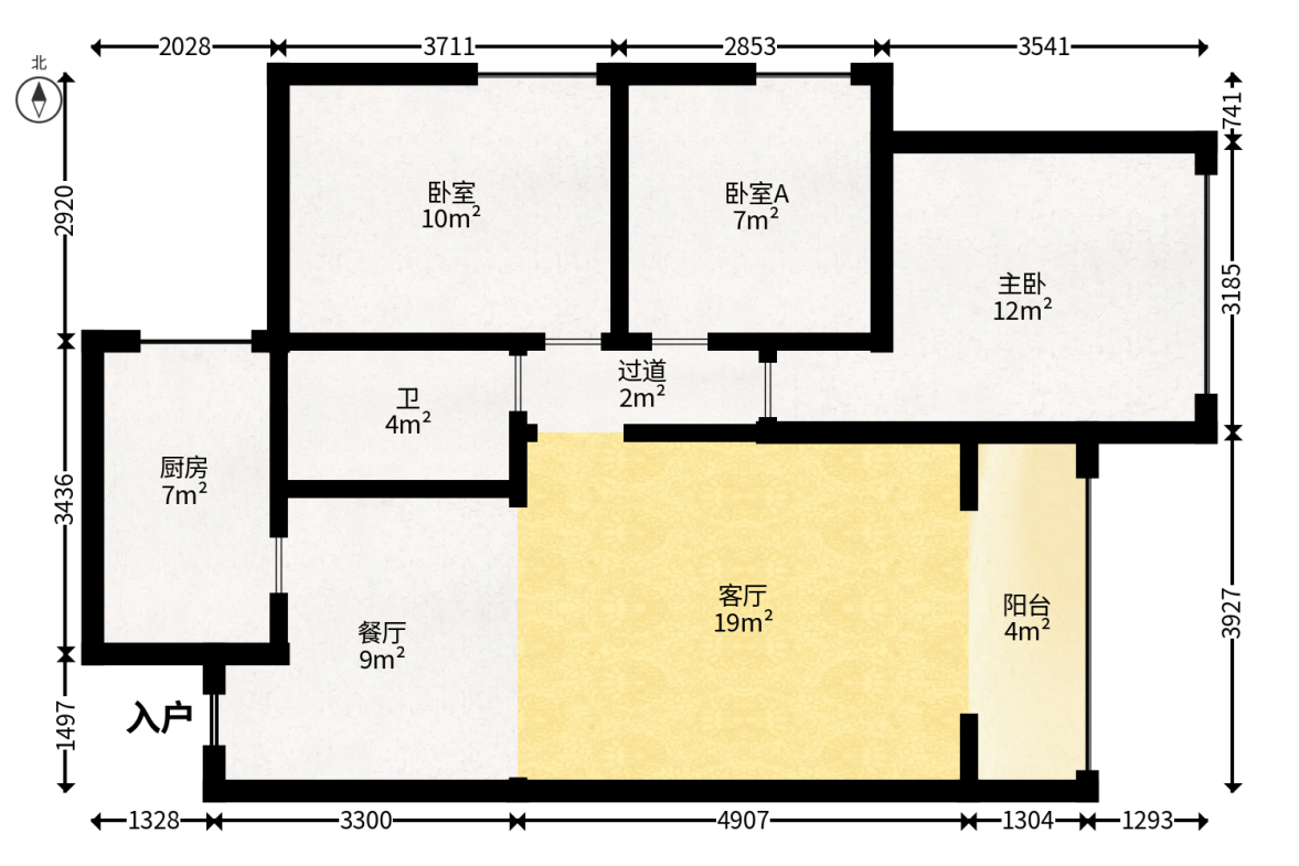 幸福里润城（幸福里二期）  3室2厅1卫   56.00万户型图