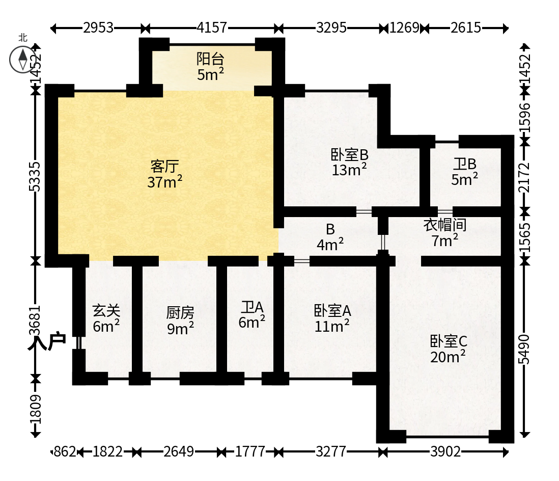海洋半岛（月珑湾）  3室2厅2卫   162.00万户型图