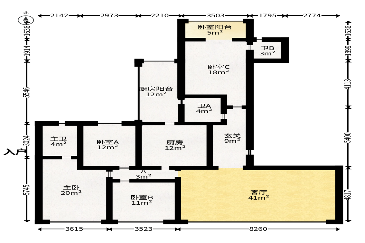 保利天禧C区  4室2厅3卫   600.00万户型图