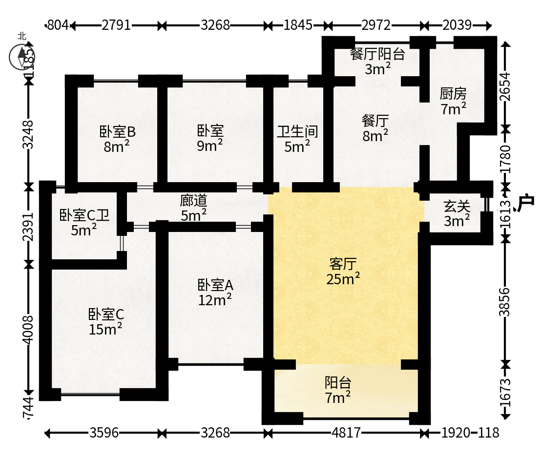华申阳光城未来悦  4室2厅2卫   165.00万户型图