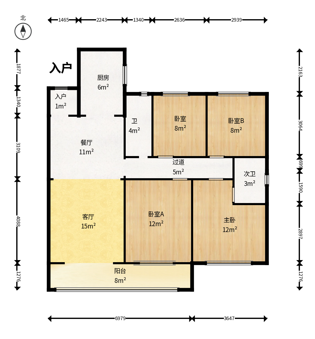 三一云谷  4室2厅2卫   129.80万户型图