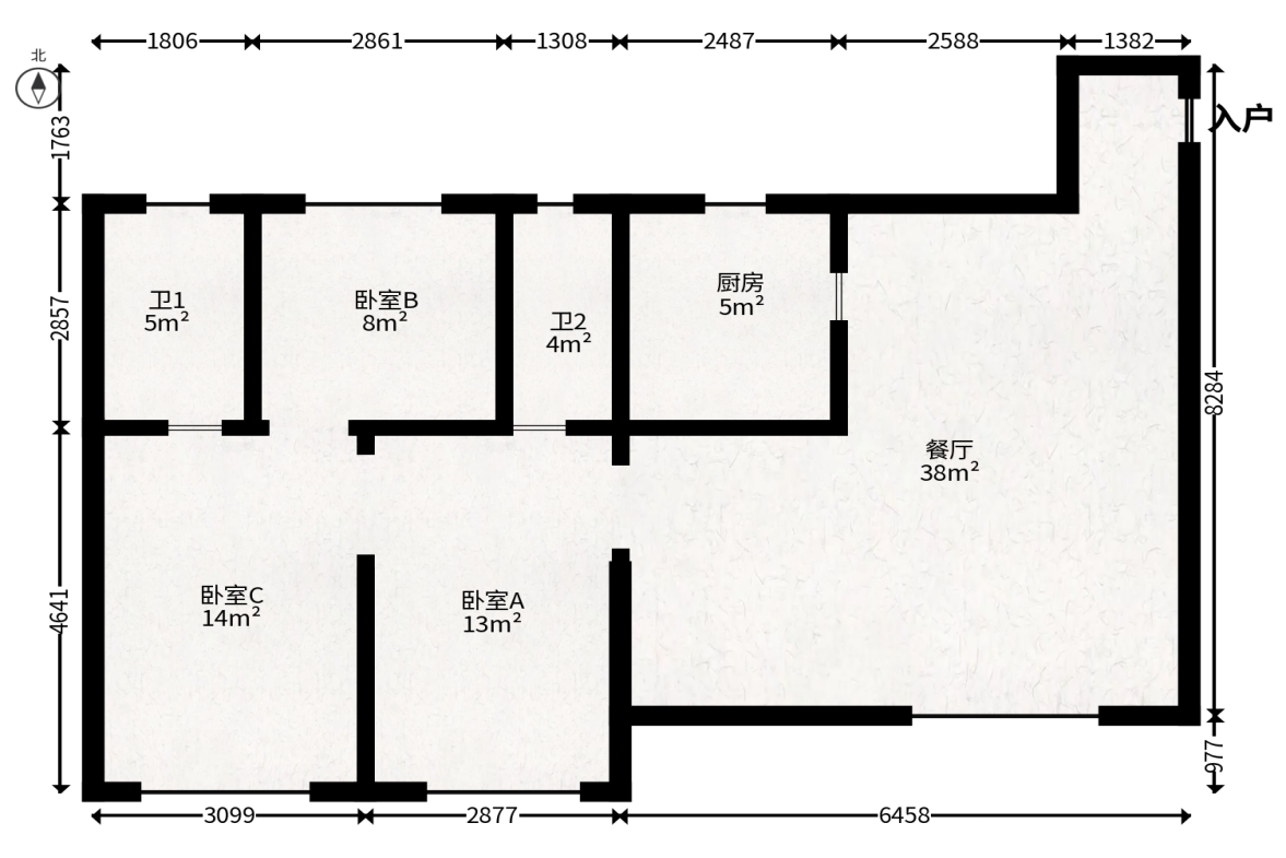 建发玖洲观澜  4室2厅2卫   182.00万户型图