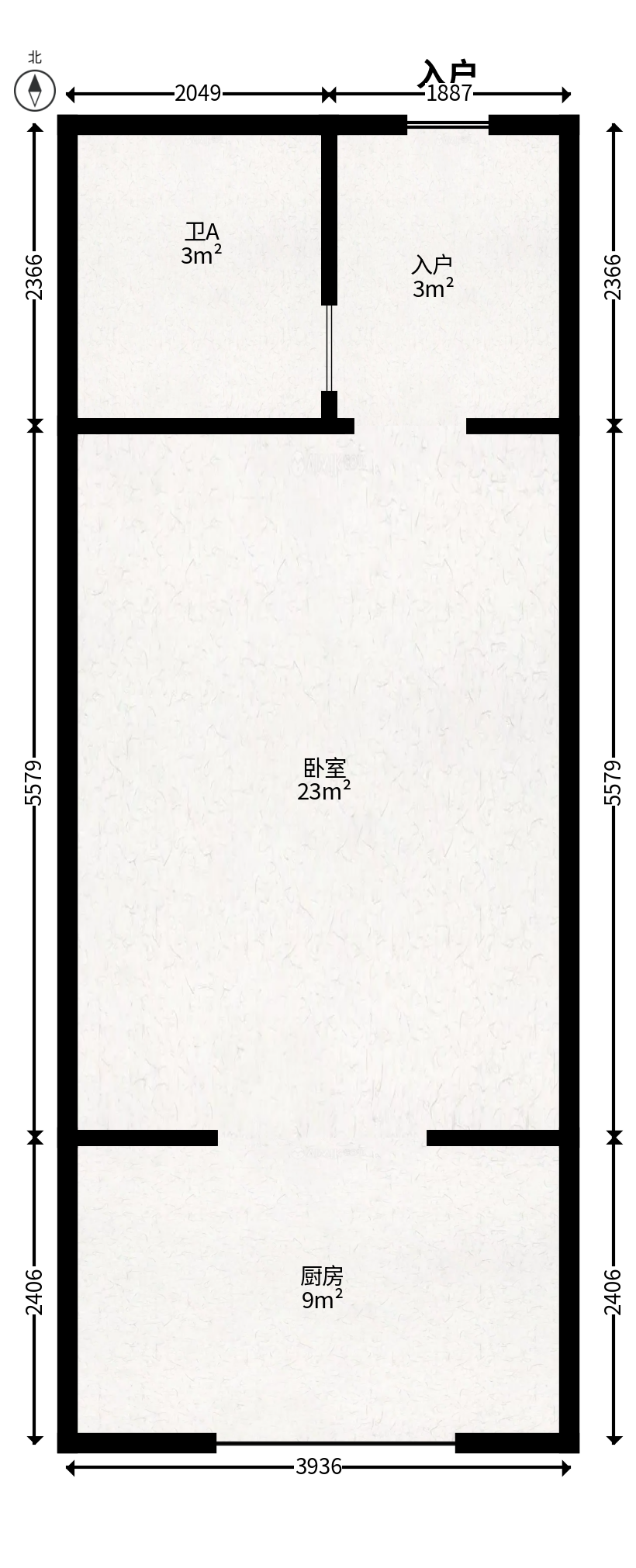 五矿万境水岸二期（五矿万境水岸和苑）  1室1厅1卫   50.00万户型图