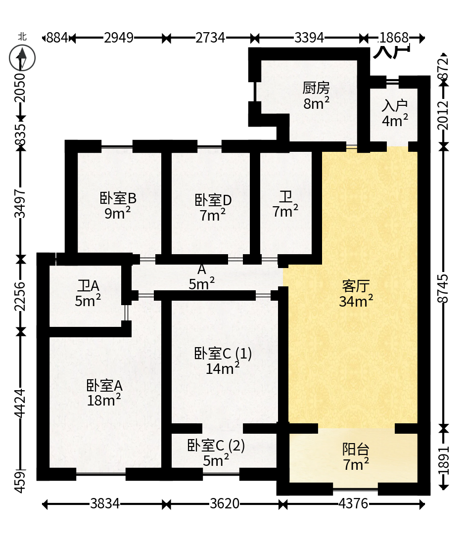 君康家园（梅溪湖七喜街）  4室2厅2卫   230.60万户型图