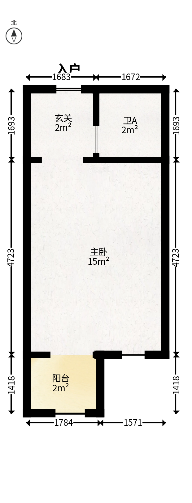 蓝光雍锦阁  1室1厅1卫   35.00万户型图