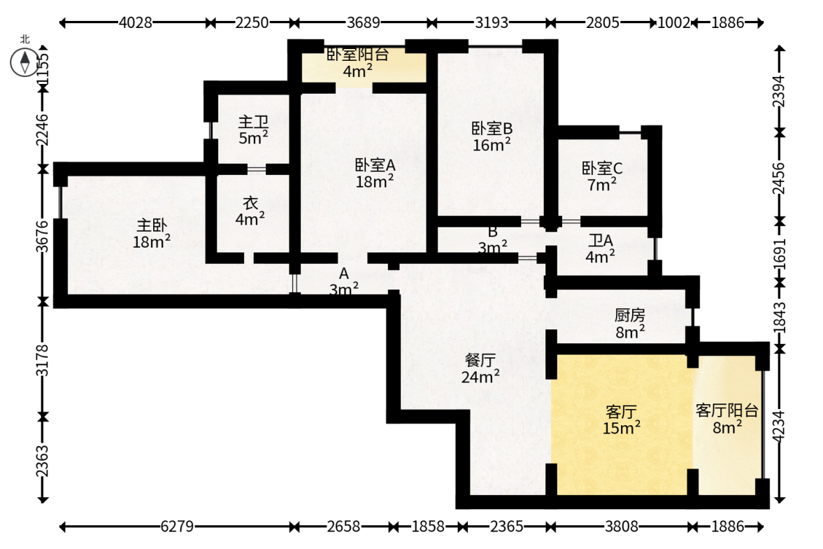 湖韵佳苑  4室2厅2卫   199.00万户型图