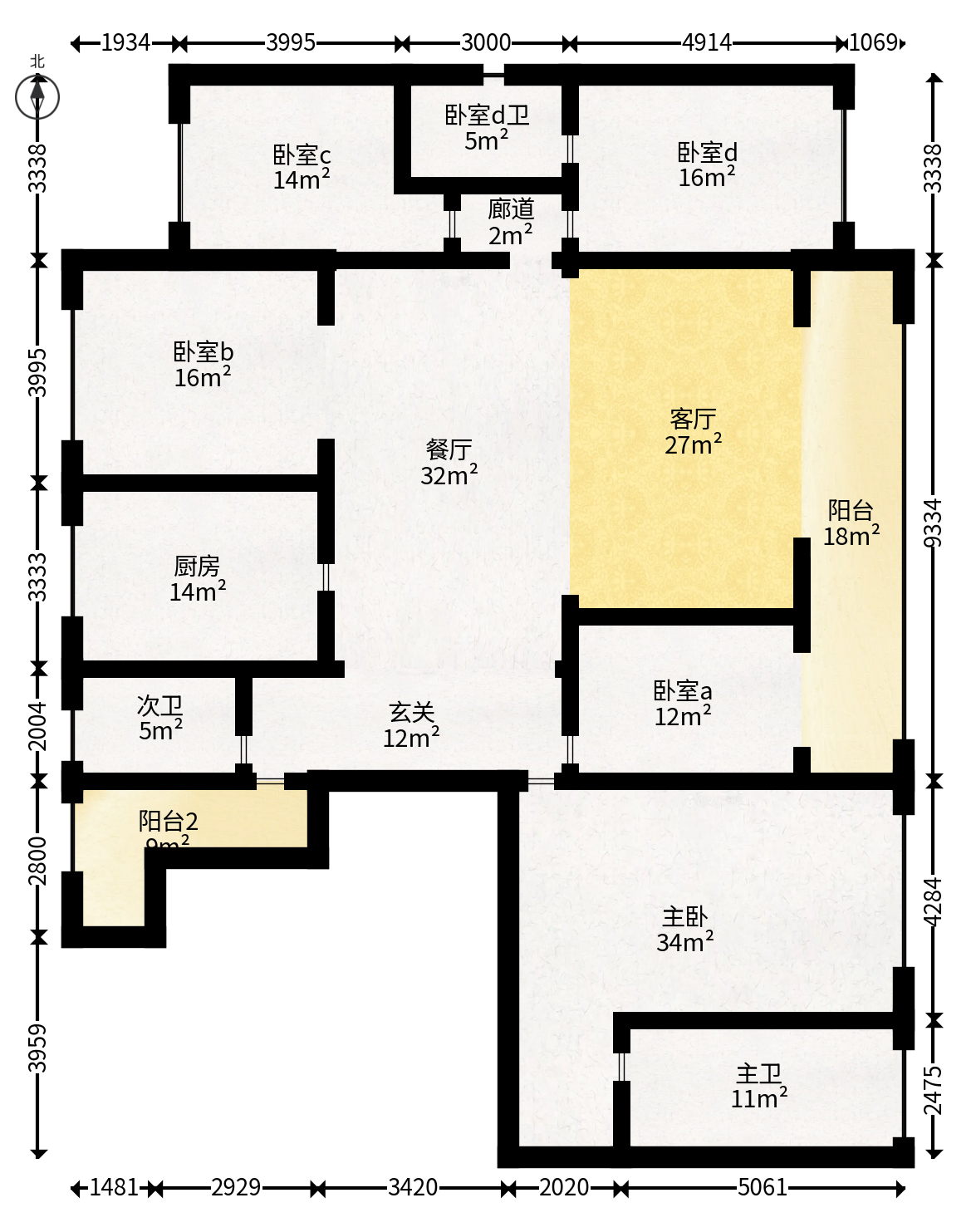绿城招商桂语雲峯  4室2厅3卫   406.00万户型图