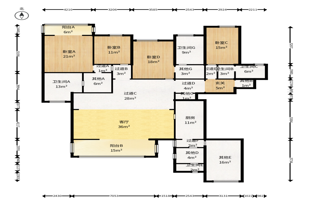 保利国际广场  4室2厅3卫    400.0万户型图