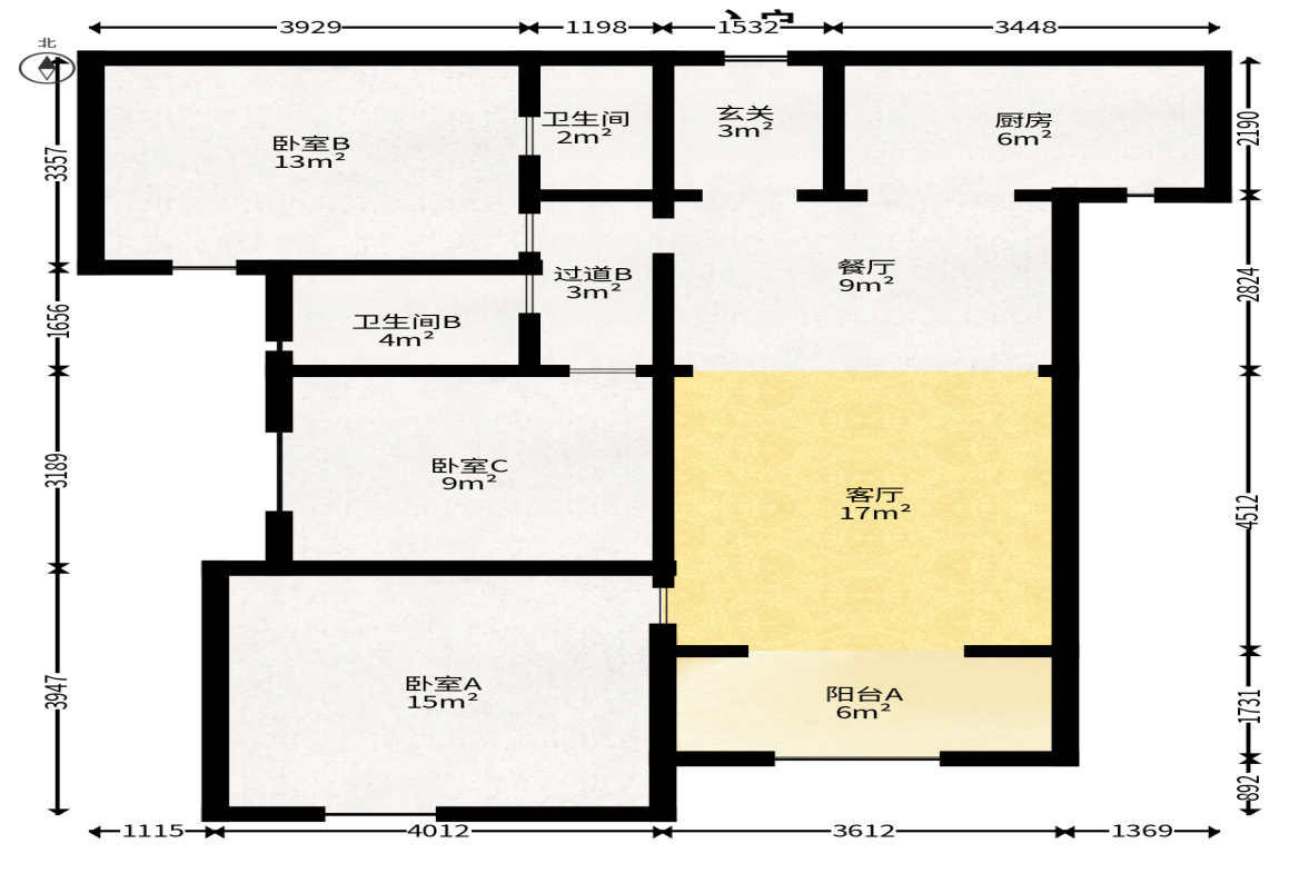 建发中央公园（建发美地）  3室2厅2卫   150.00万户型图