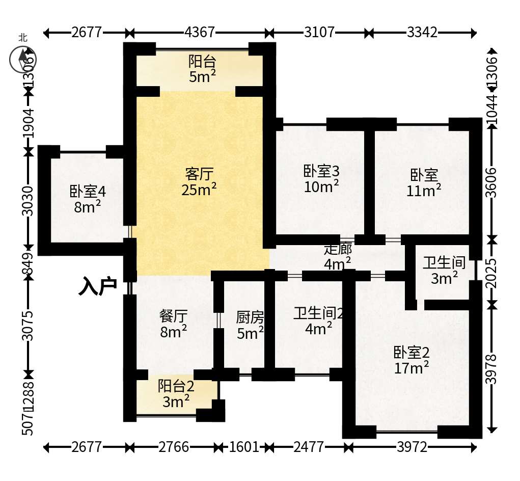 三景国际  4室2厅2卫   65.80万