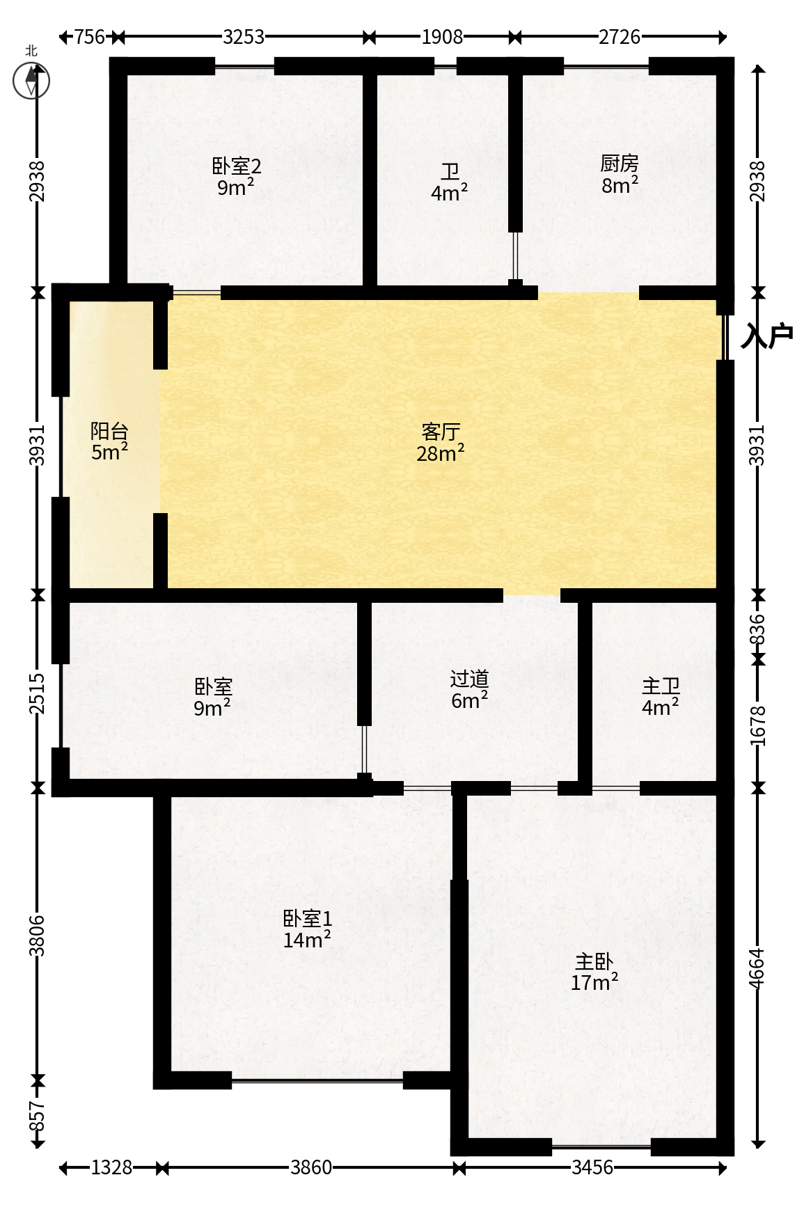 韭菜园嘉苑  4室2厅2卫   252.00万户型图