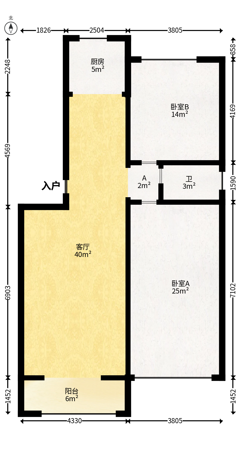 卓峰家园  3室2厅2卫   84.00万户型图