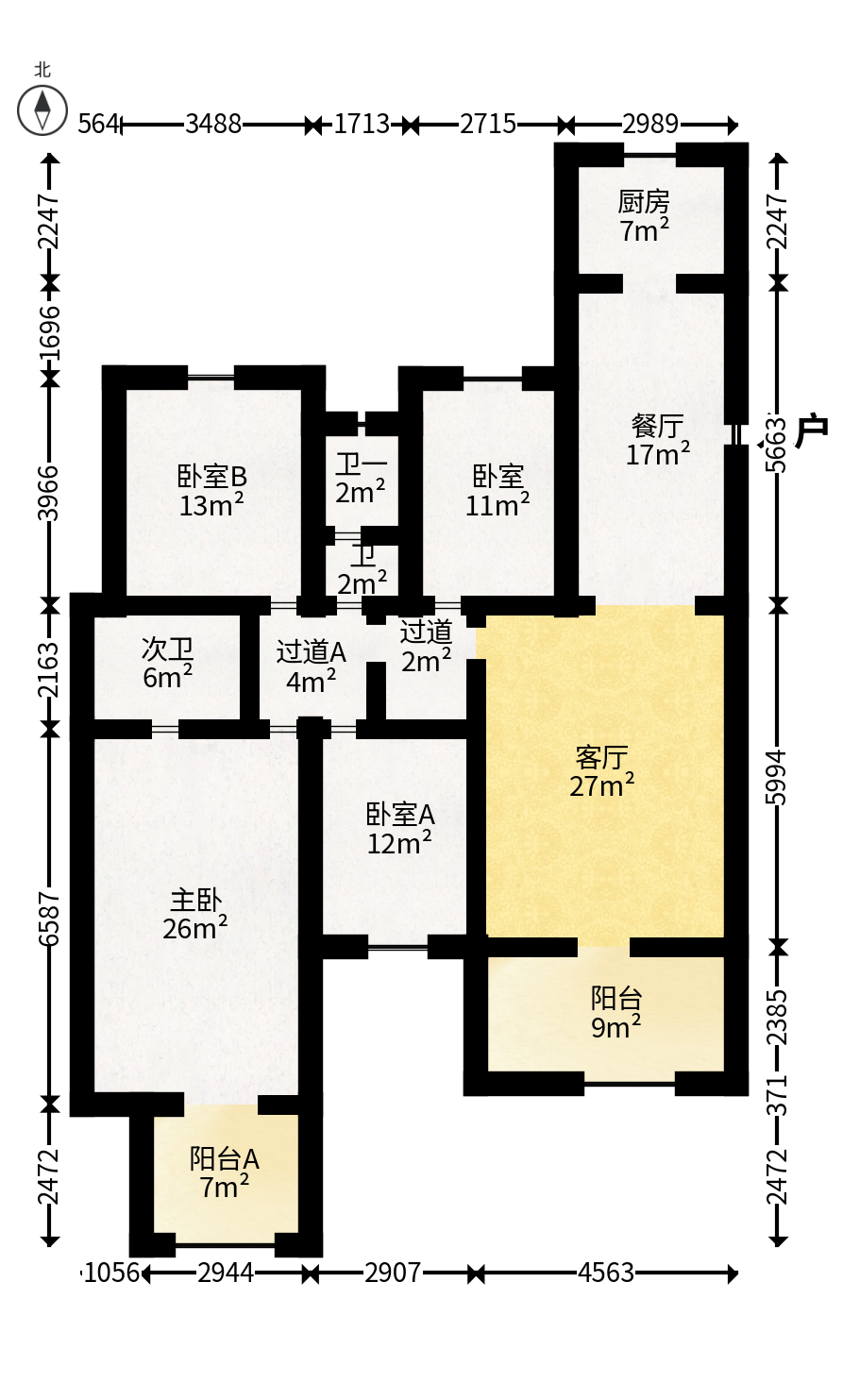 星湖湾一期洋房  5室2厅2卫   237.90万户型图