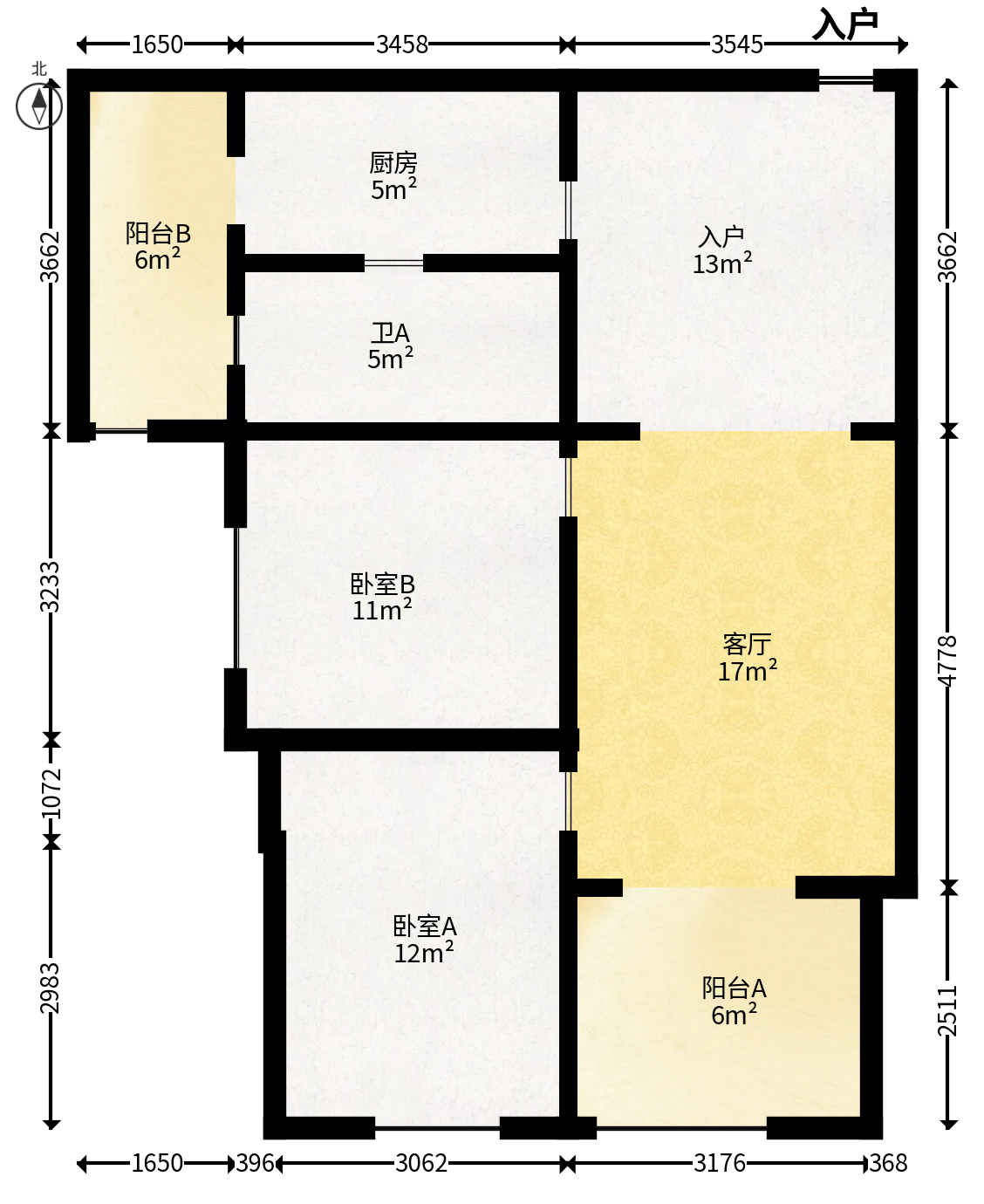 欧莱雅郡  2室2厅1卫   63.00万户型图