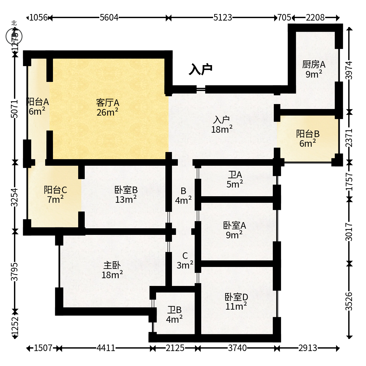 桃阳苑（省人大单位房）  4室2厅2卫   150.80万户型图
