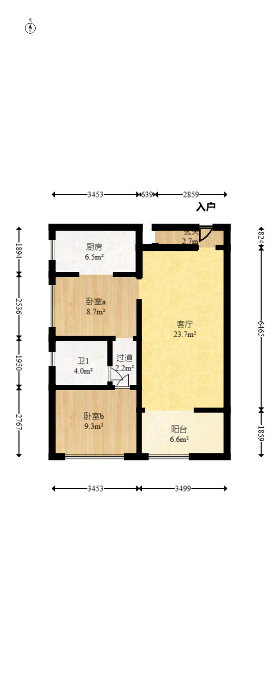 才子城  3室2厅2卫   49.00万户型图