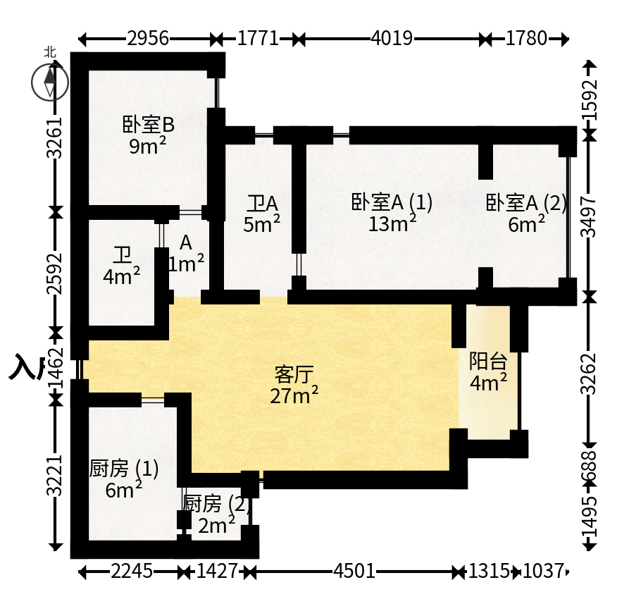 金茂梅溪湖  1室1厅1卫   158.00万户型图