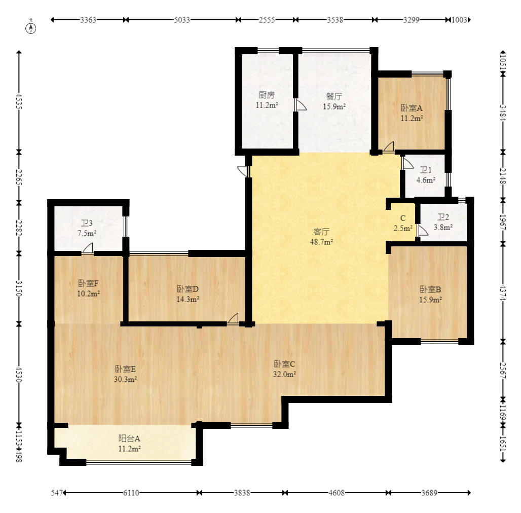 建投象山国际  6室2厅4卫   245.00万户型图
