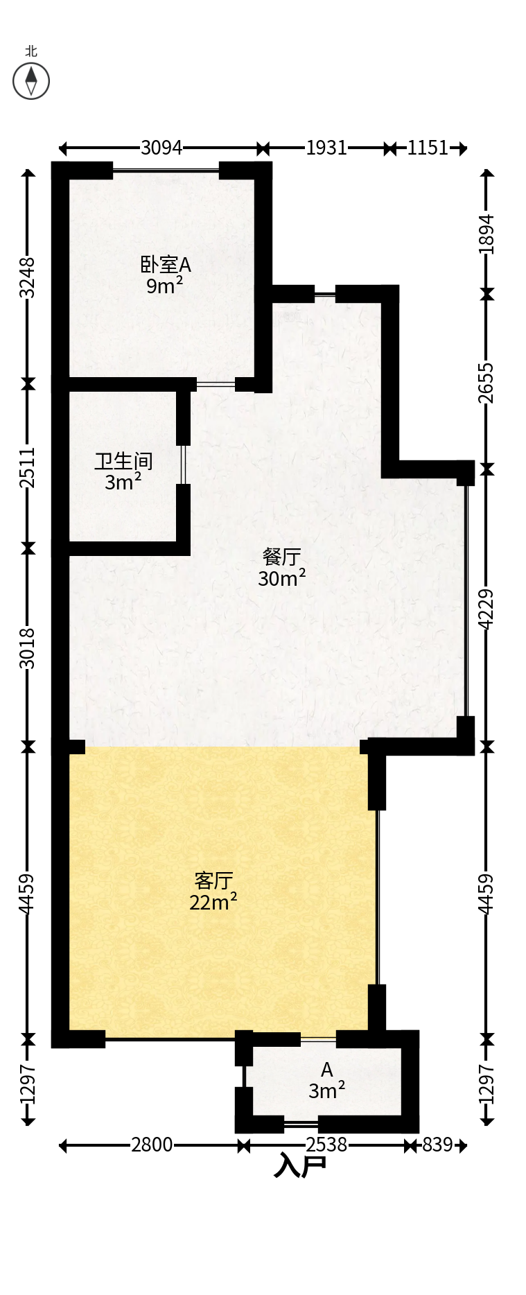 佳兆业水岸新都  1室0厅0卫   280.00万户型图