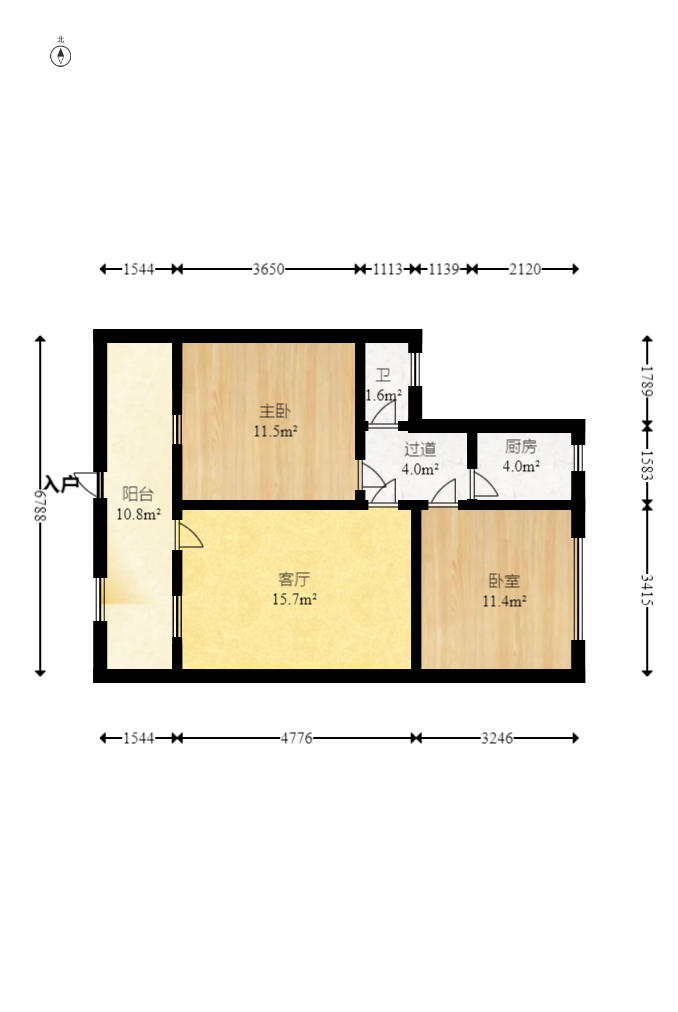 五一东村  2室1厅1卫   60.00万户型图